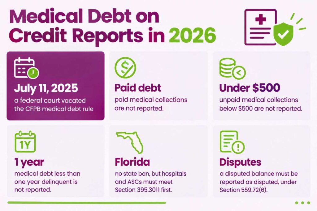 Medical debt credit reporting rules in Florida in 2026 after the CFPB rule was vacated